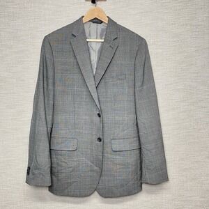 Banana Republic Suit 2 Piece 42R (33x33.5) 2B2V Slim Light Gray Crosshatch Plaid